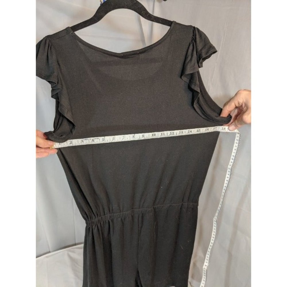 NWT Ninexis Medium Black Ruffled Sleeve Romper - Picture 10 of 10